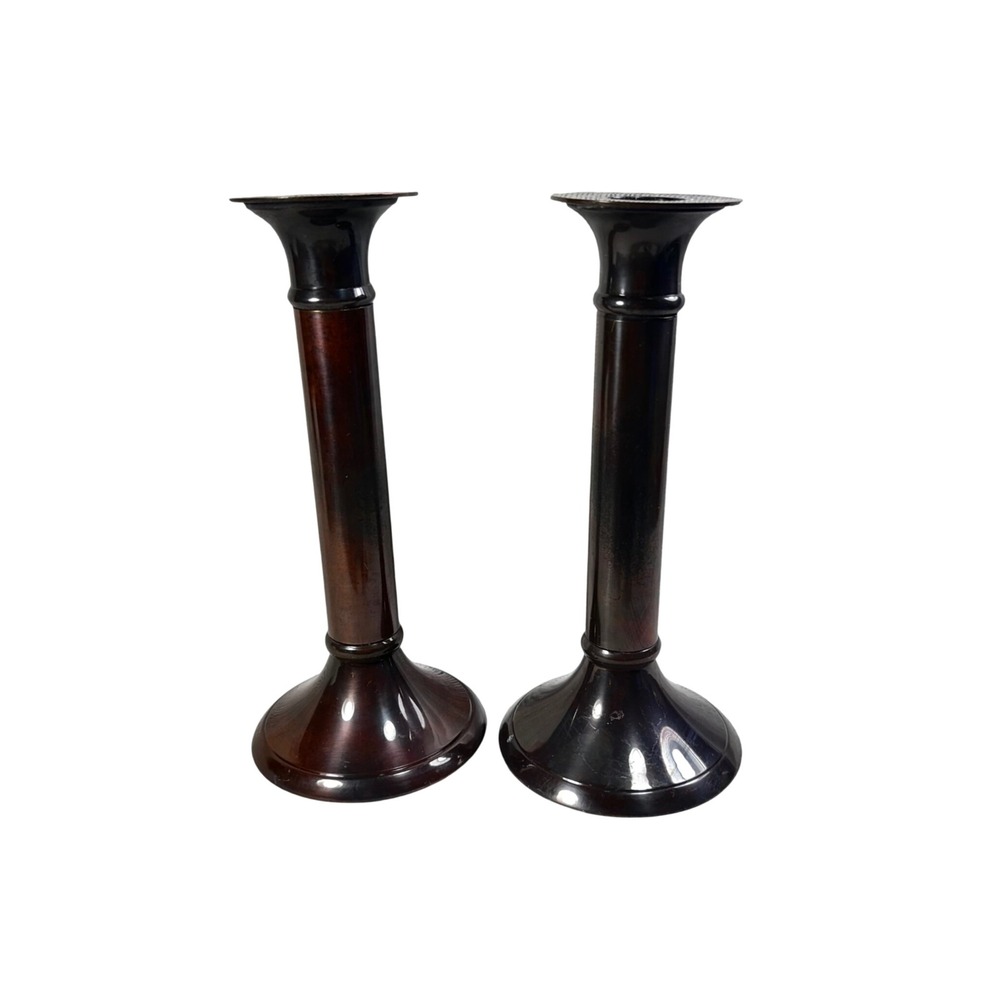 Bombay Company Metal‎ Candlesticks Pair Dark Bronze Taper Candle Holders